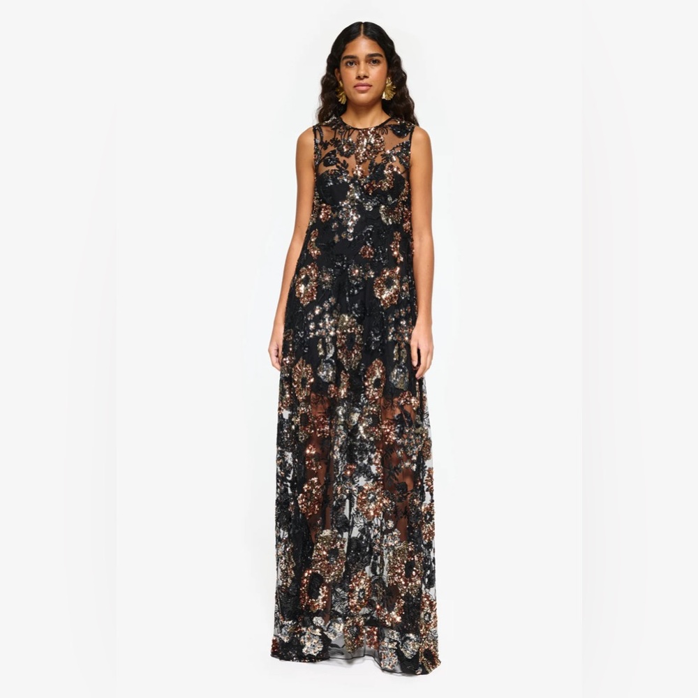 NWT AKNVAS MAJA EMBROIDERED GOWN